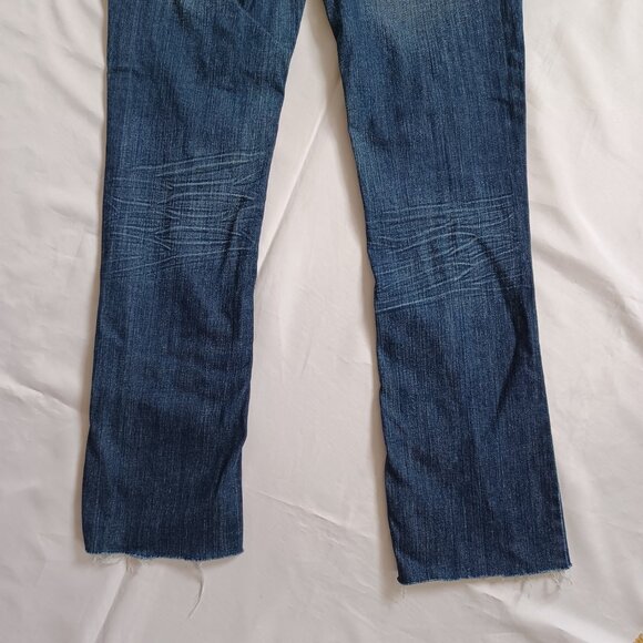 Soundgirl Jeans Bootcut Crop Raw Hem Low Rise Distressed Embellished Size 5 - Picture 6 of 12